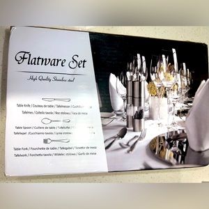 Stainless Steel Cutlery Silverware 65 Piece Set for 12 w/ Serving Utensils NIB